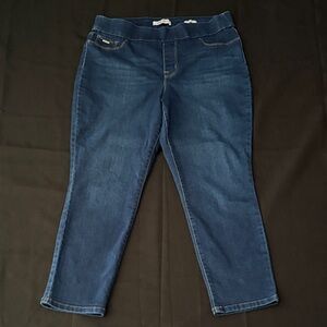 Nine West Dark Blue Cropped Pull-On Jeans